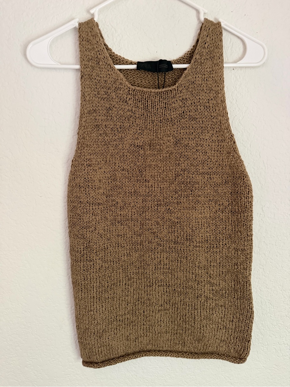 Zara Brown Knit Tank Top - Picture 4 of 7